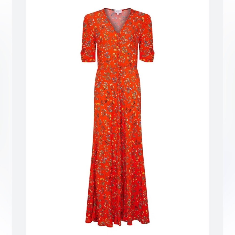 Ghost London Marley Elegant Red Floral Maxi Dress